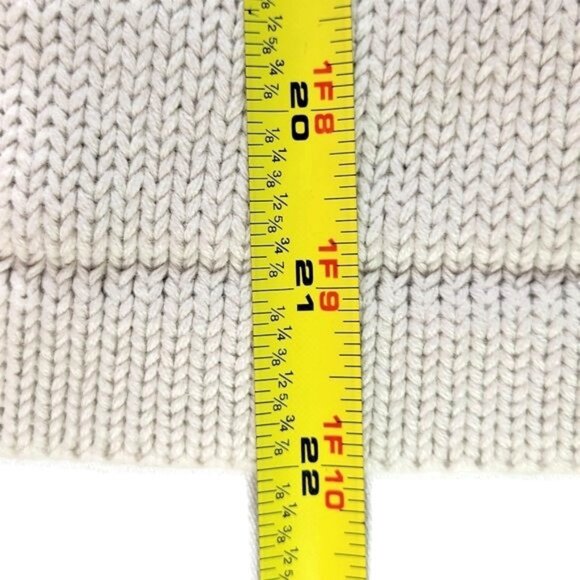 Ann Taylor Loft Cardigan Sweater Size M Ivory Funnel Neck Drop Shoulder Zip - Picture 6 of 9